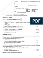 Mathématiques Série A 2020 - Énoncé