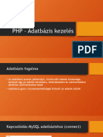 PHP - Adatbázis Kezelés