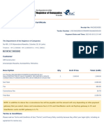 Receipt - Application For PCA 03 Certificate