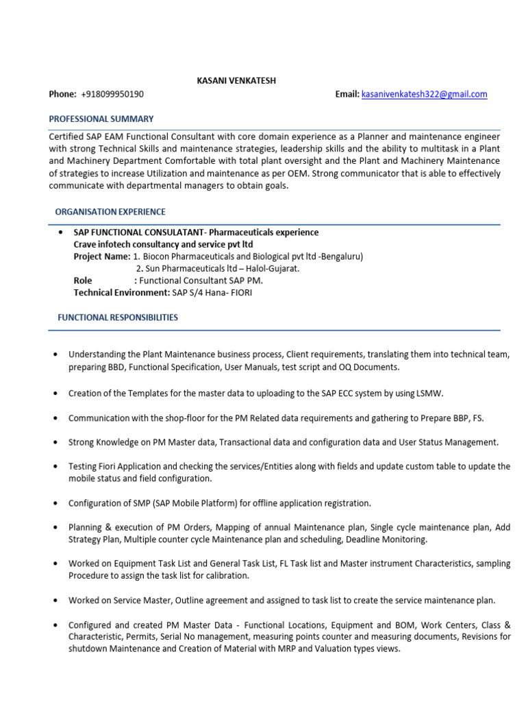 My EAM Resume | Download Free PDF | Consultant | Business