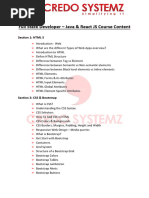 Full Stack Developer - Java-ReactJS-Course Content