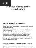 Definition of Terms Used in Medical Nursing