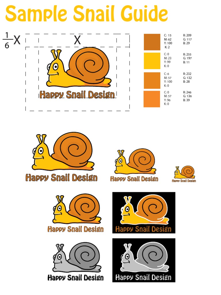 Happy Snail Design Color Guide | PDF | Teaching Methods & Materials