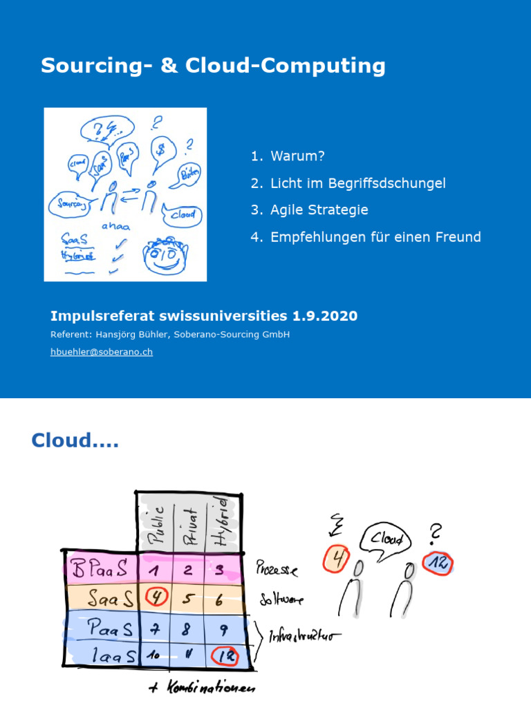 Swissuniversities Sourcing & Cloud Computing (V9) | PDF