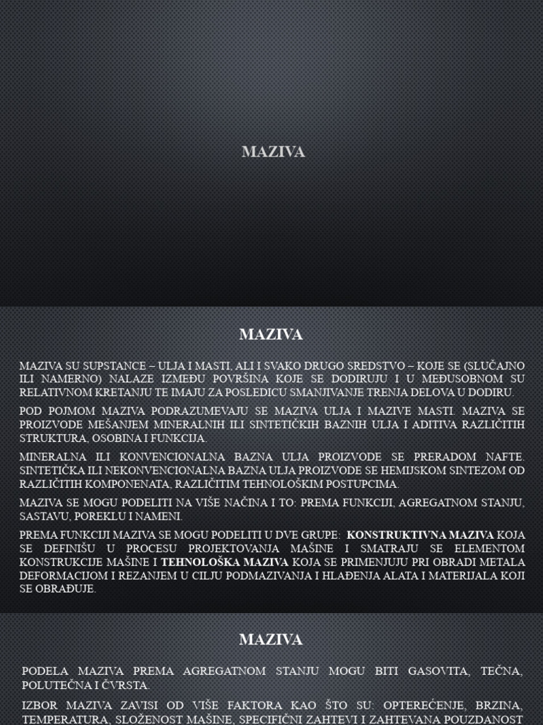Maziva | PDF