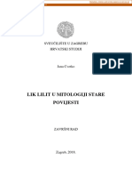 Lik Lilit U Mitologiji Stare Povijesti: Sveučilište U Zagrebu Hrvatski Studiji