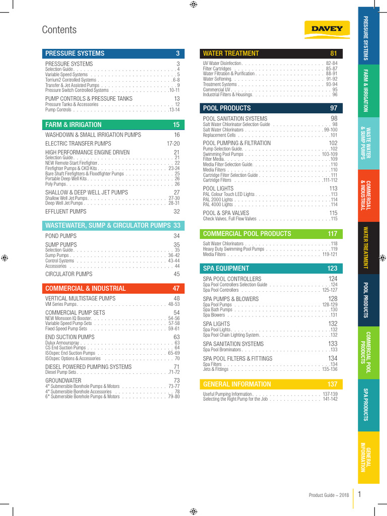 Davey pumpFullCatalogue11 PDF Water Purification Pump