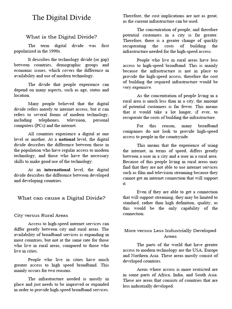 Lecture in twc the digital divide download free pdf internet access