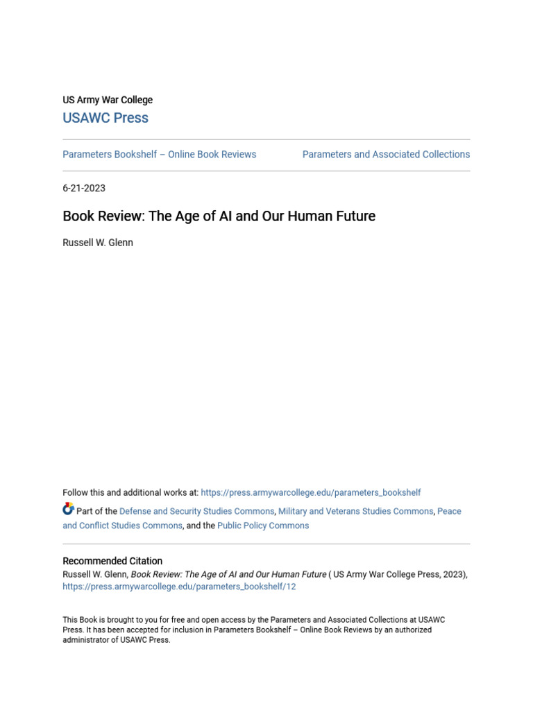 Book Review - The Age of AI and Our Human Future | PDF | Artificial ...