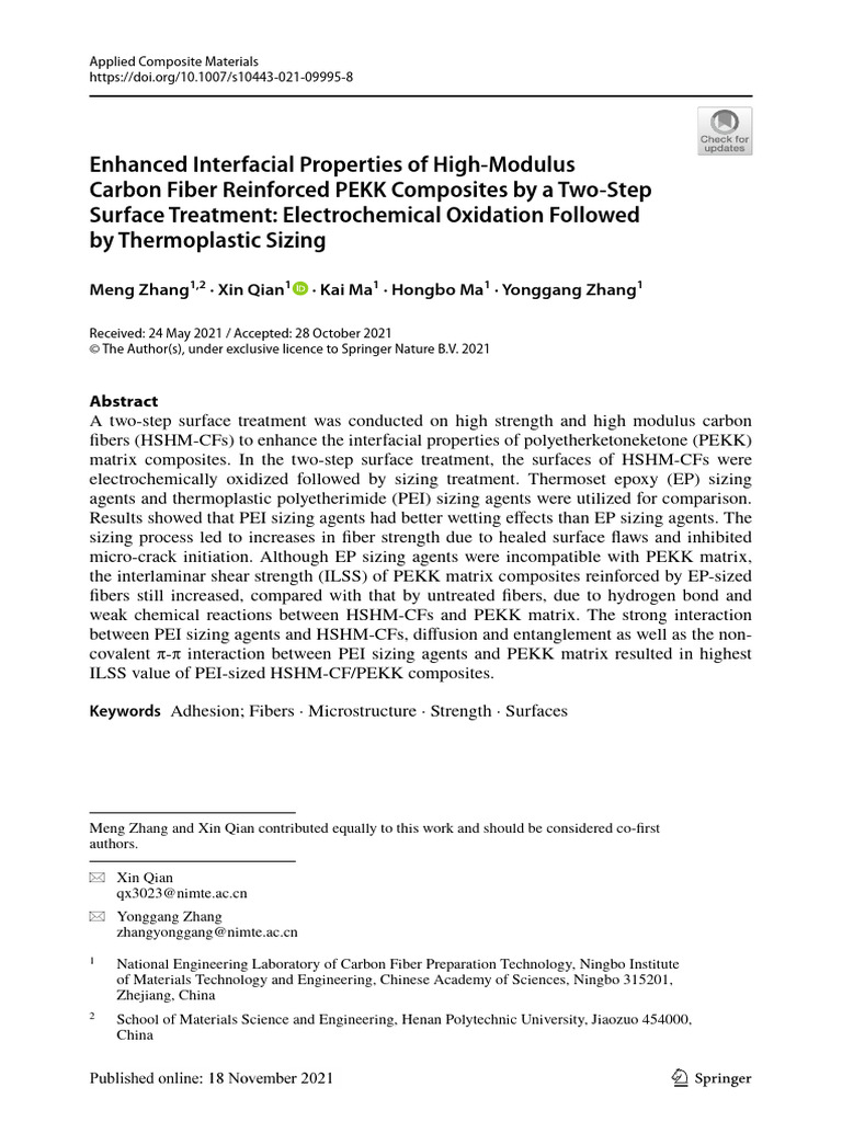 Enhanced Interfacial Properties of High Modulus !! | PDF | Composite ...
