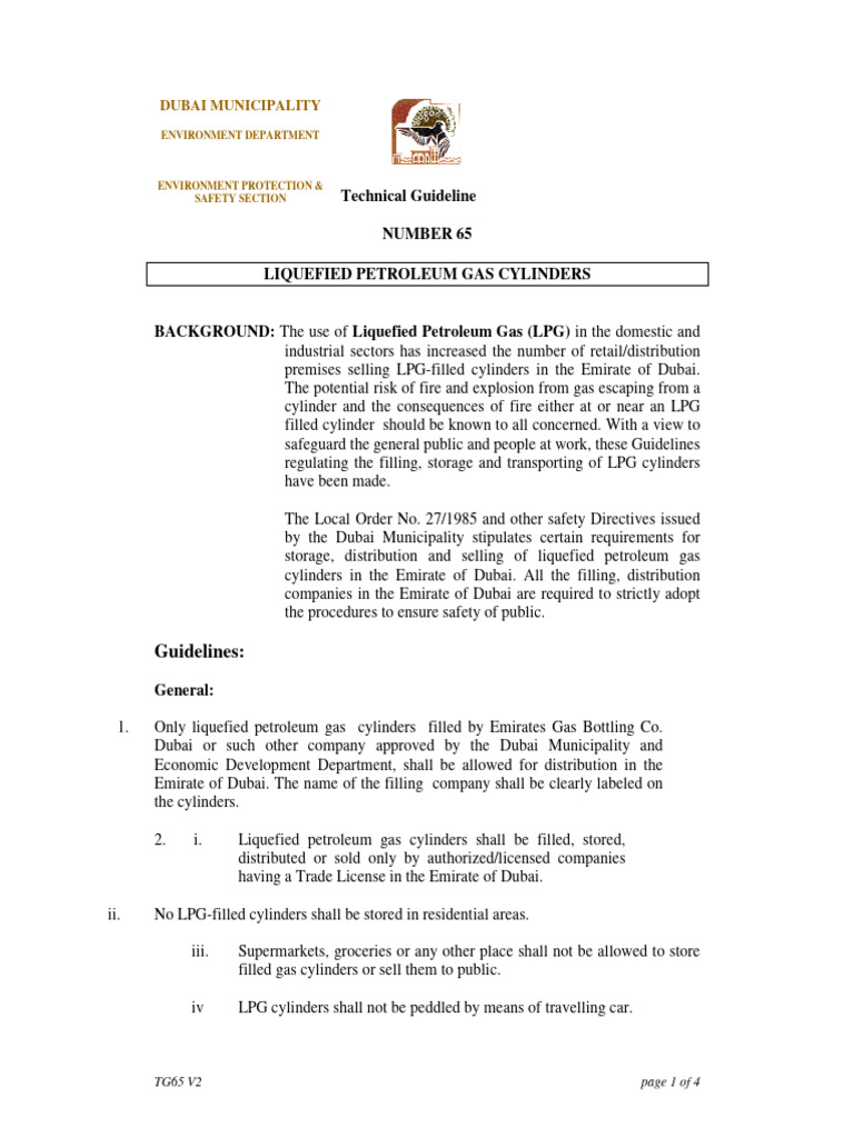Dubai LPG Cylinder Safety Guidelines | PDF | Liquefied Petroleum Gas ...
