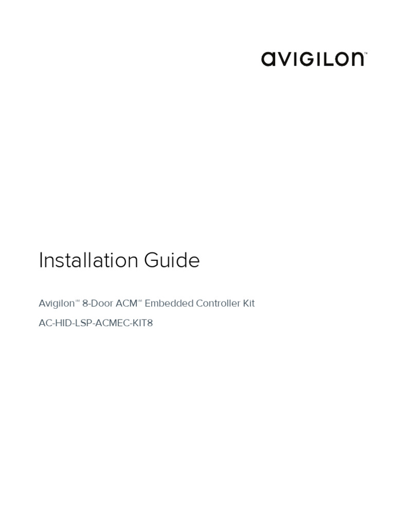 Avigilon 8door Acm Embedded Controller Kit Install - 240111 - 110548 ...