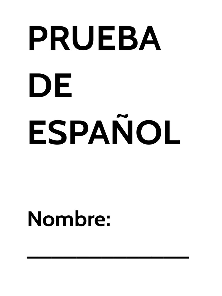 Prueba de Español v.48 | PDF