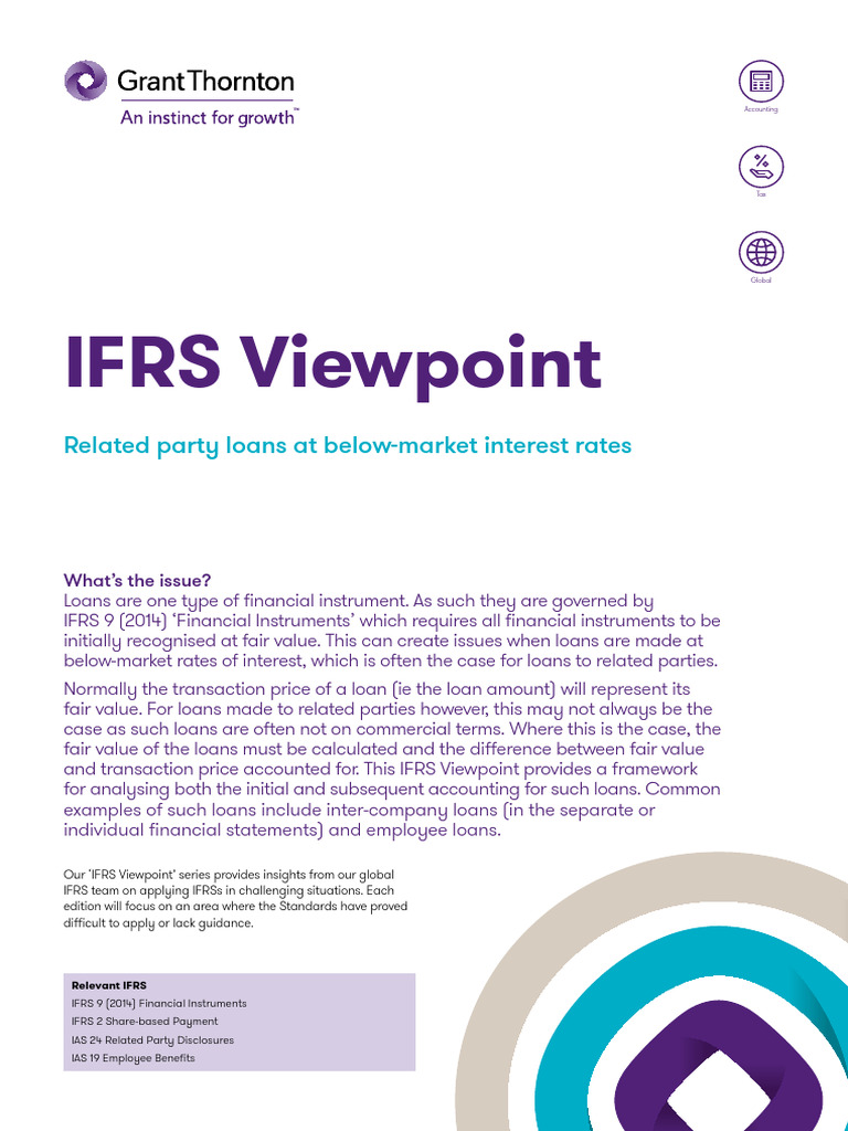 Ifrs Viewpoint 1 Related Party Loans at Below Market Interest Rates ...