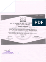 Intership Certificate