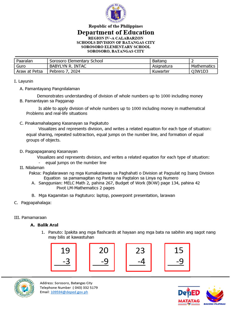 Math2 Q3 W1 D3 Miyerkules | PDF