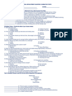 Personal Development Quarter 2 Summative Tests