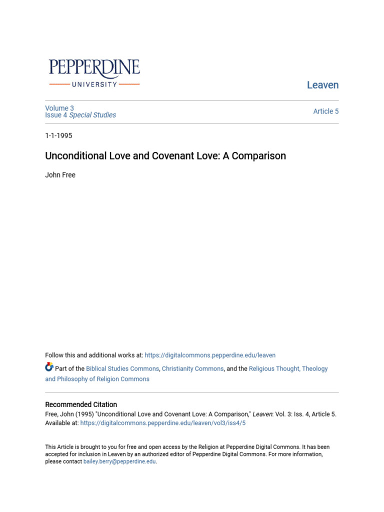 Unconditional vs. Covenant Love Explained | PDF | Love | Jesus