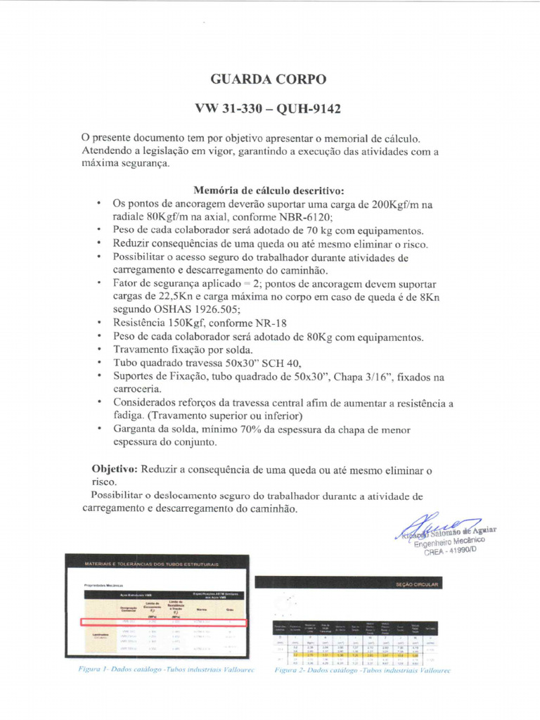 Laudo Guarda Corpo Quh | PDF