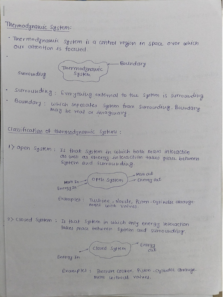 Thermodynamic System Pdf
