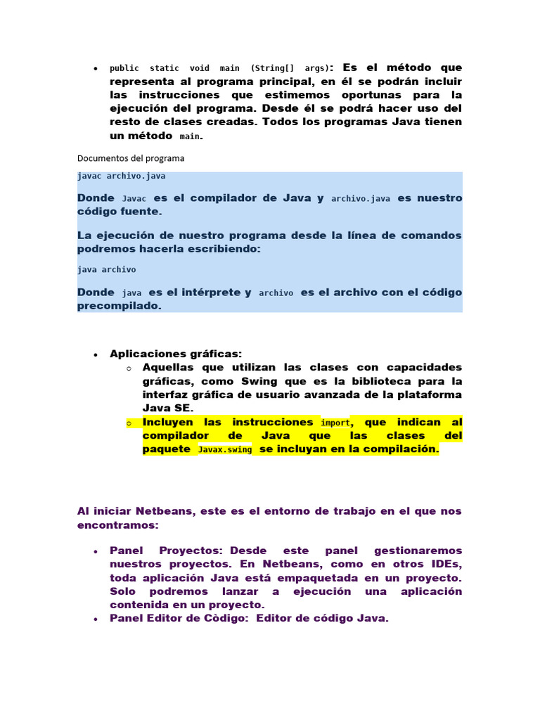 Apuntes Del Primer Trimestre Programacion | PDF | Java (lenguaje de ...