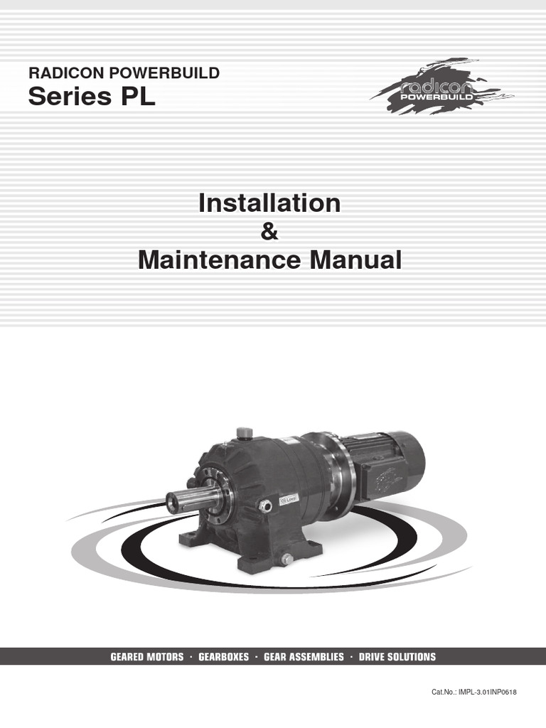 PBL Series PL Installation Maintenance Manual | PDF | Screw | Gear