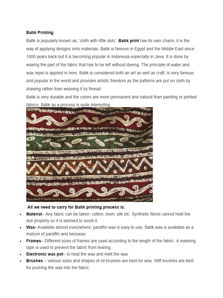 Batik Printing Download Free Pdf Textiles Dyeing