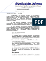 Tomada de Preços #005-2022 - Resposta A Impugnação