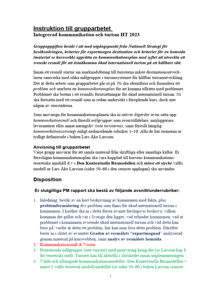 Gruppuppgift 2023 Pdf