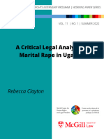 Rebecca Clayton - A Critical Legal Analysis of Marital Rape in Uganda