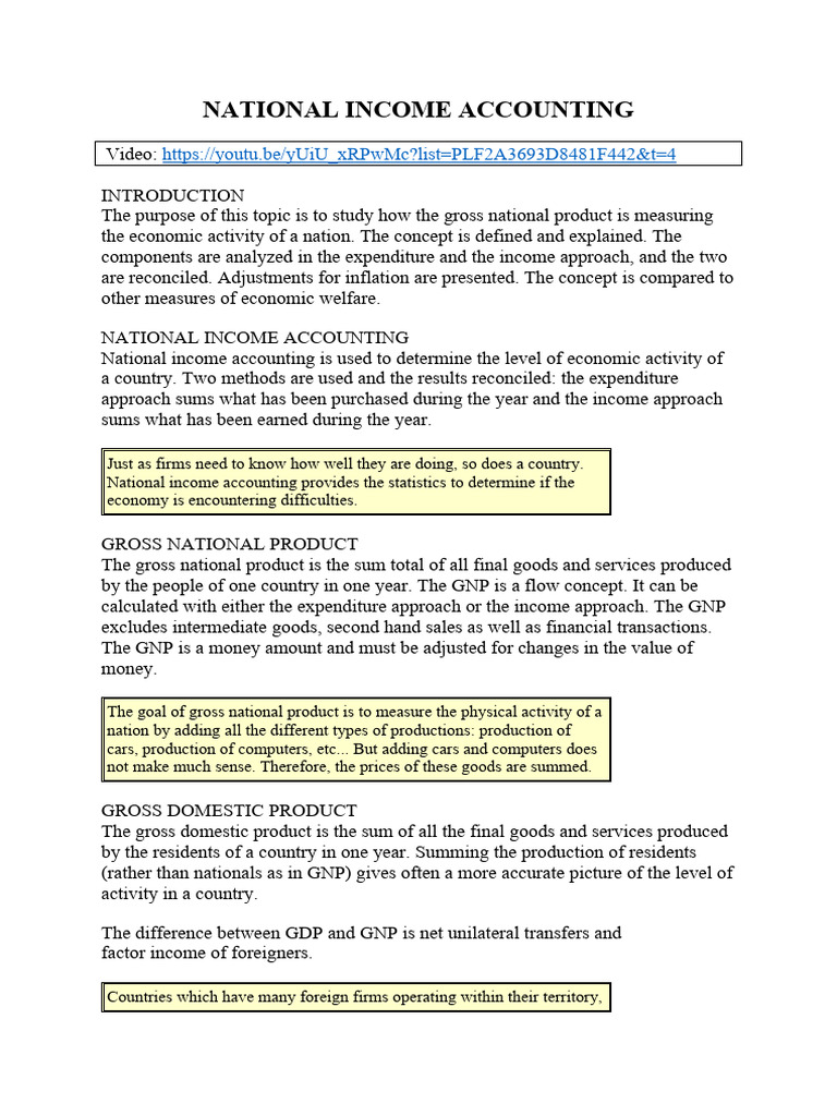 National Income Accounting Guide | PDF | Measures Of National Income ...