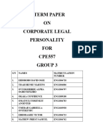 Corporate Legal Personality