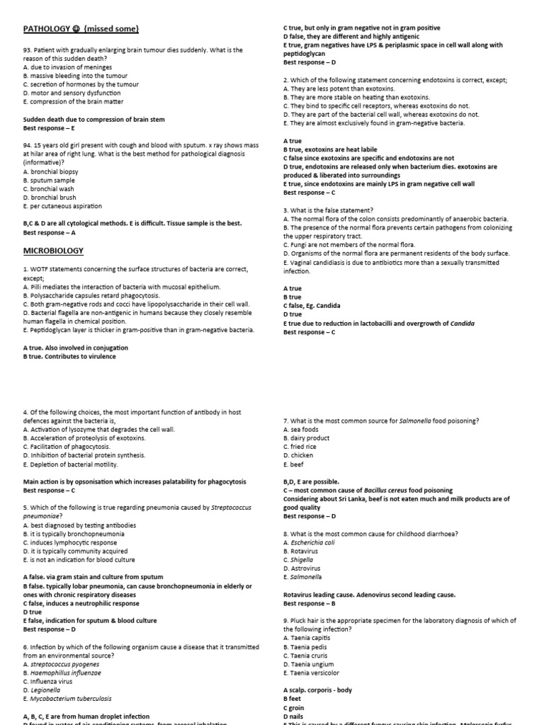 Microbiology Mcq Review 1 Pdf Bacteria Influenza