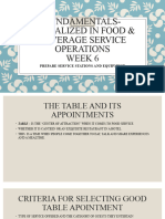 Week 6 - Fundamentals in Food Service Operations