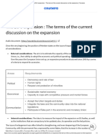 The EU's Expansion - The Terms of The Current Discussion On The Expansion - Coursera
