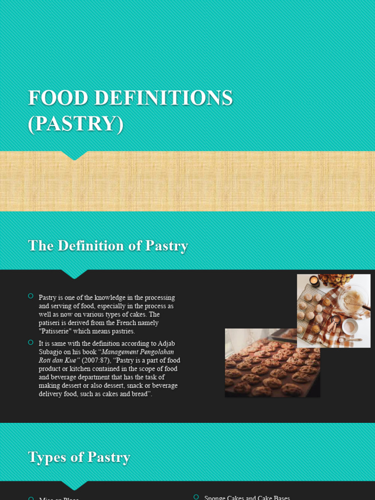 Food Definitions (Pastry) PDF Cakes Desserts