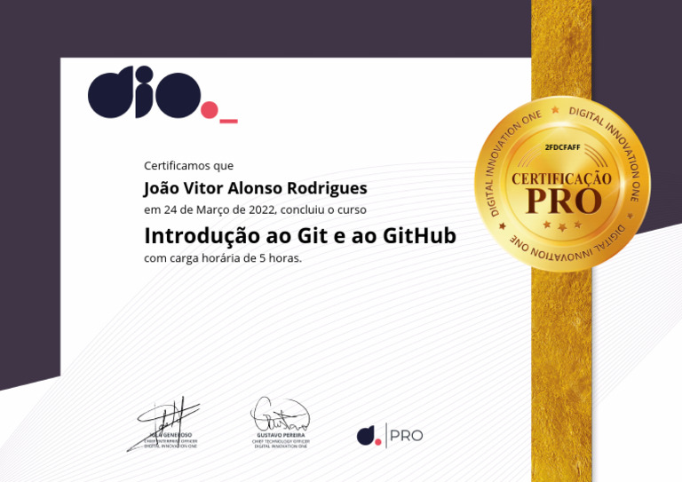 Certificado de Conclusão: Git e GitHub | PDF