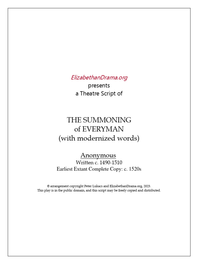 Everyman Script Modern | PDF | Confession (Religion) | Penance