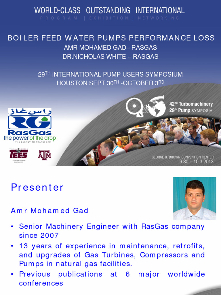 Boiler Feed Water Pumps Performance Loss PDF Pump Water