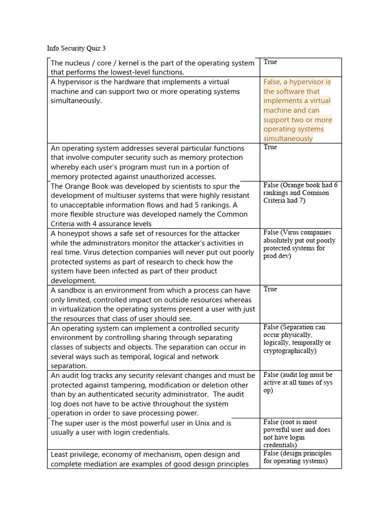 Info Security Quiz 3 Pdf Firewall Computing Operating System