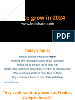 16H45 Às 17h40 - How To Grow A Business in 2024 - Product-Led Growth in A Sales-Led World
