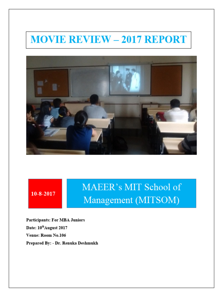 Movie Review Report 10-8-2017 | PDF