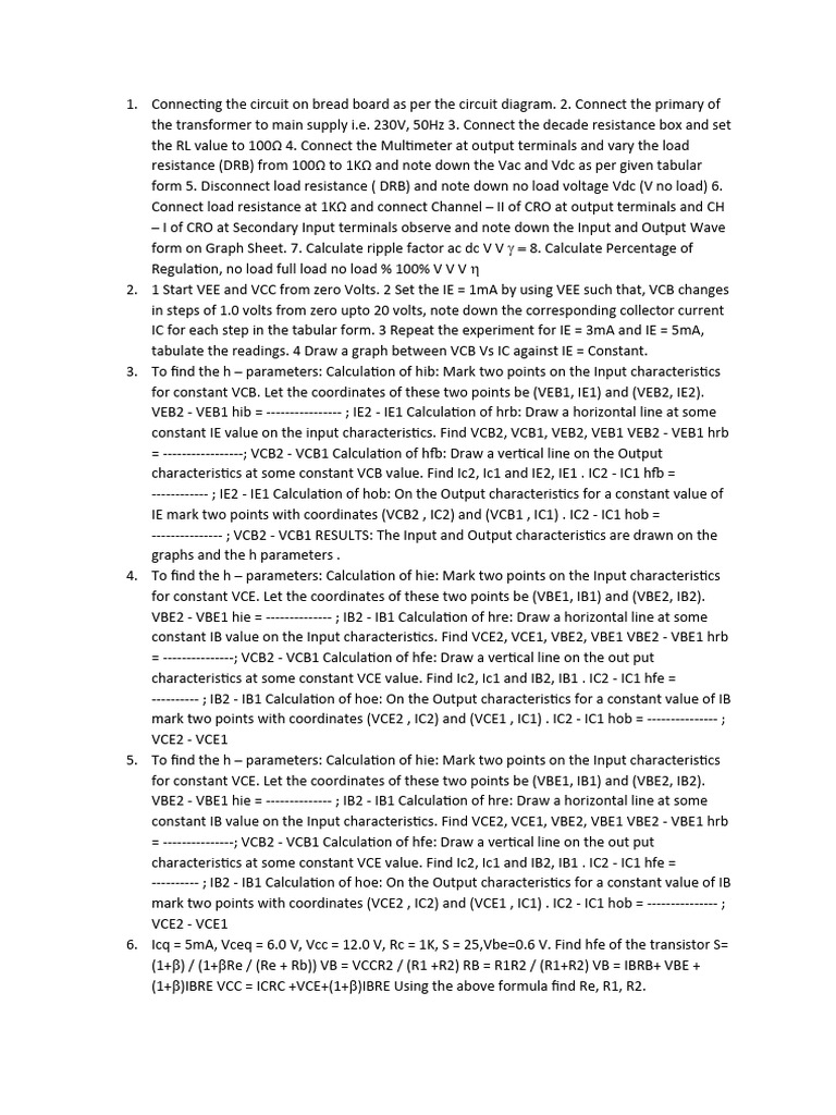 Connecting The Circuit On Bread Board As Per The Circuit Diagram PDF