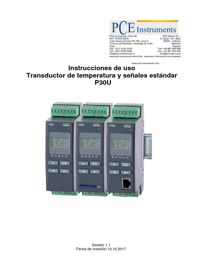 Anemometro P30U | PDF | Dirección IP | Protocolo de Control de Transmisión