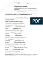 Simple Past 07 Double Consonants Worksheet