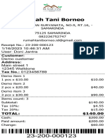 Rumah Tani Borneo: 1/16/2023 10:46:31 AM User: Doni Jantra Demo Customer Main Street 1 12345 Welldone