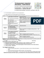 Y10 Assessment 1 Important Information - Triple Science: Your Biggest Resources Are