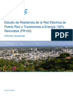 Estudio de Resiliencia de La Red Eléctrica de Puerto Rico y Transiciones A Energía 100% Renovable (PR100)