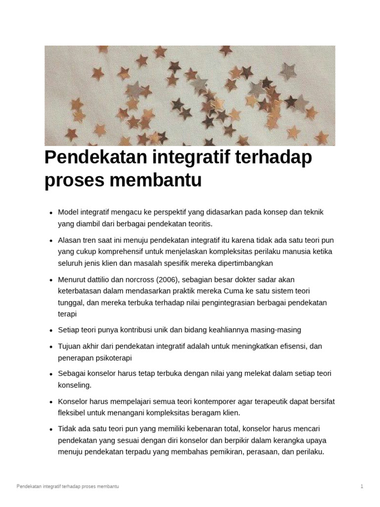 Pendekatan Integratif Terhadap Proses Membantu | PDF
