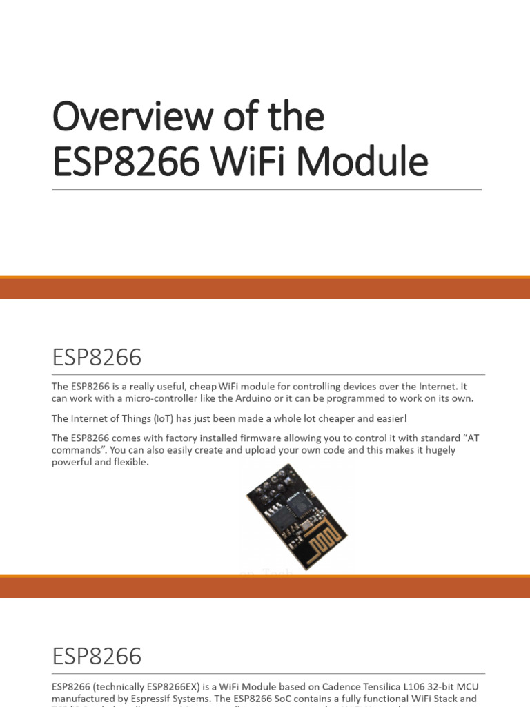 Overview of The ESP8266 WiFi Module | PDF | Microcontroller | Computer ...